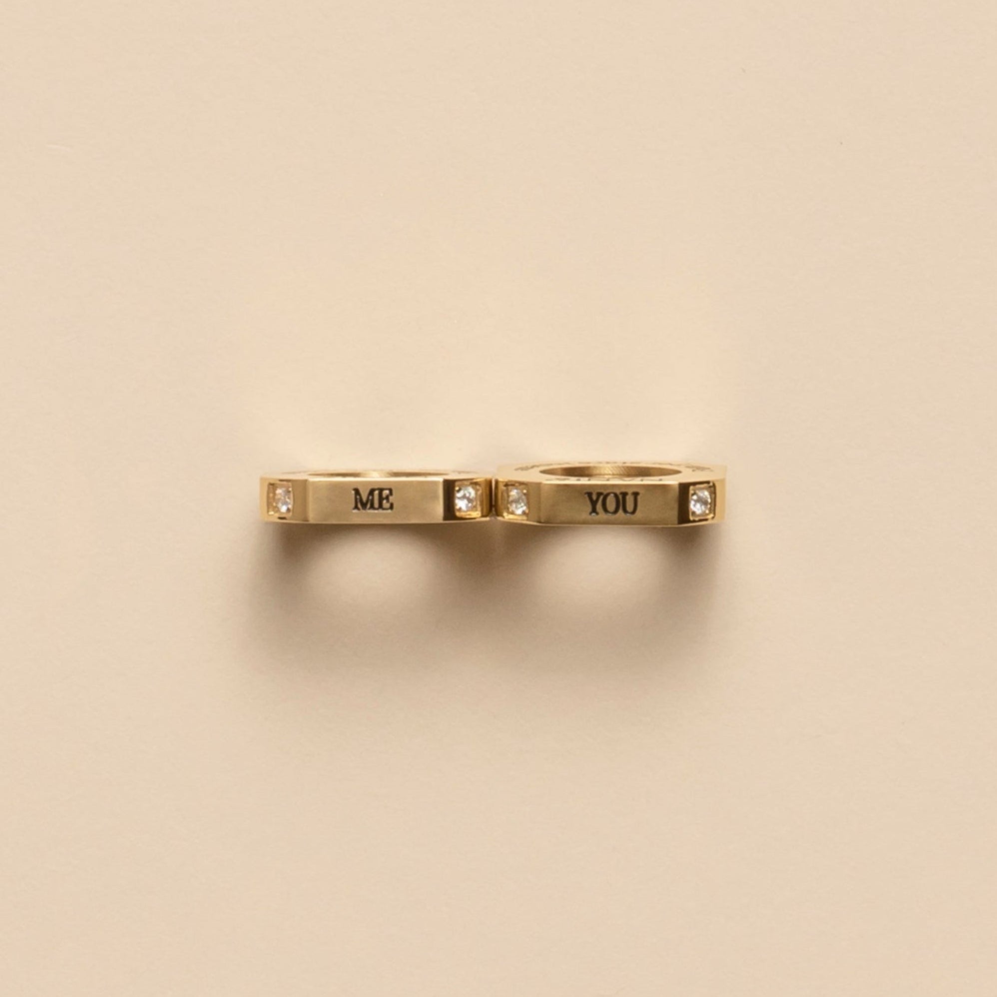 Coppia Ciondoli Gioielli Gemelli - PVD Oro 14kt con zirconi