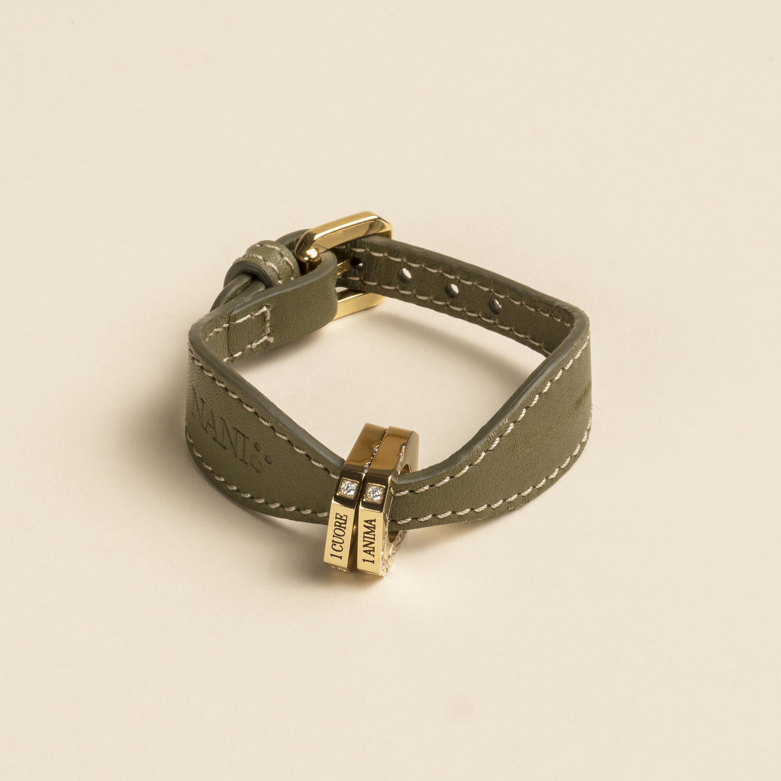 Bracciale in pelle per Gioielli Gemelli - Verde Harmony