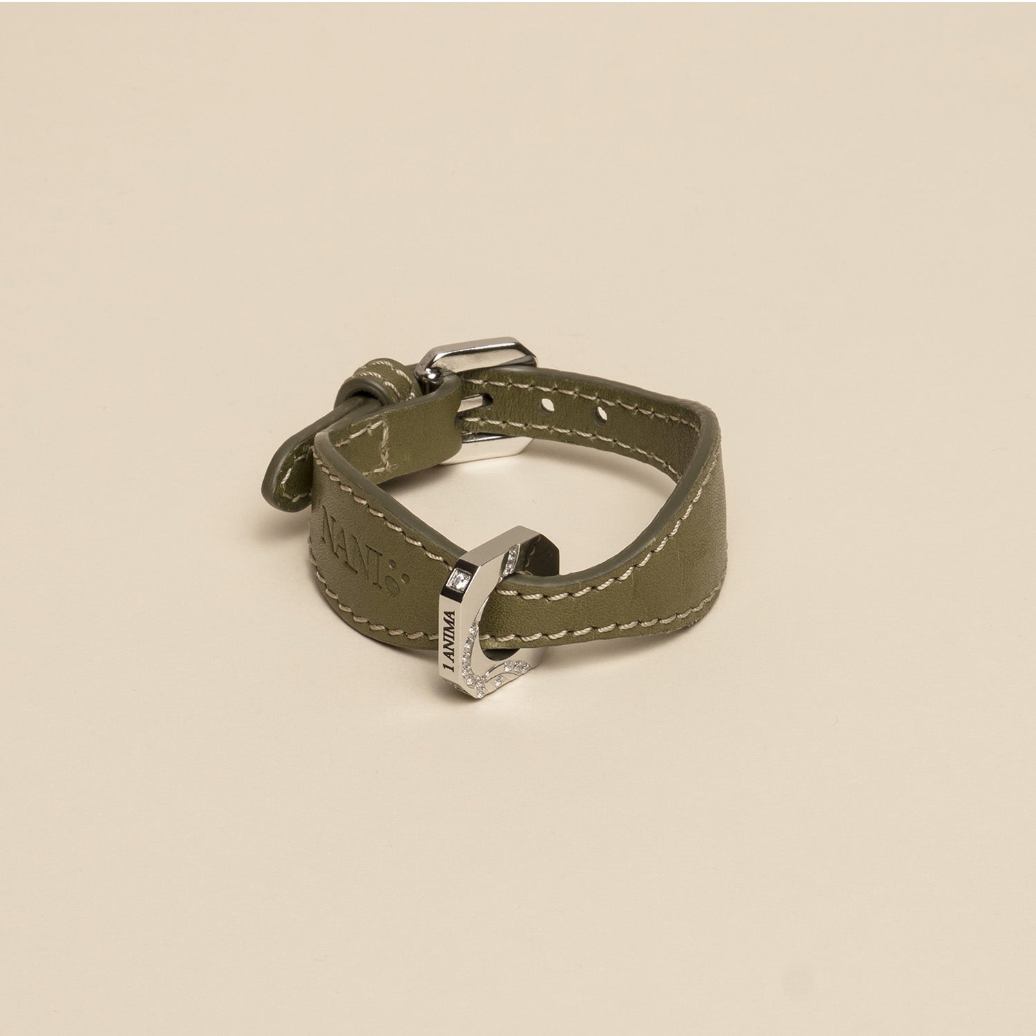 Bracciale in pelle per Gioielli Gemelli - Verde Harmony