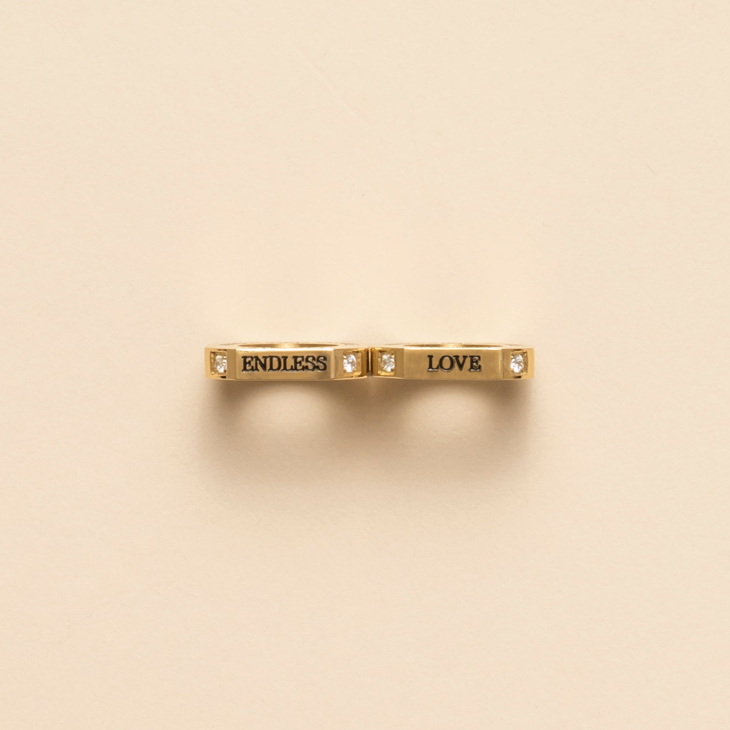 Coppia Ciondoli Gioielli Gemelli - PVD Oro 14kt con zirconi