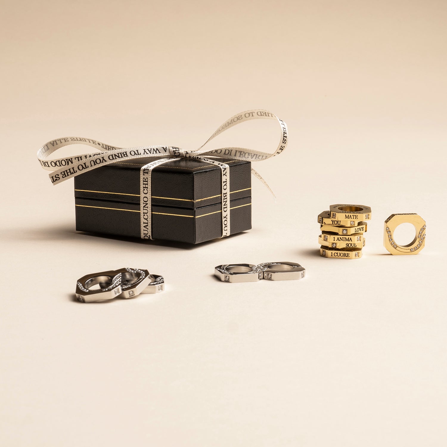 Gift Set Completo con Gioielli Gemelli - Laminato Oro